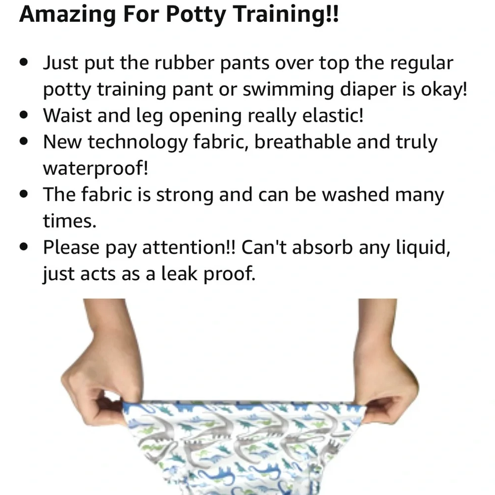 Plastic underwear cover for potty training pants, size 3T